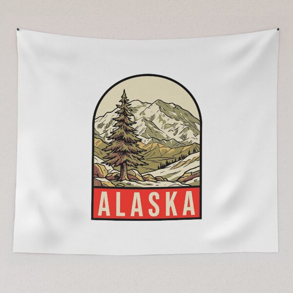 Item preview, Vintage Alaska Mountain Glacier Retro Travel Badge Design designed and sold by Paper Drip.