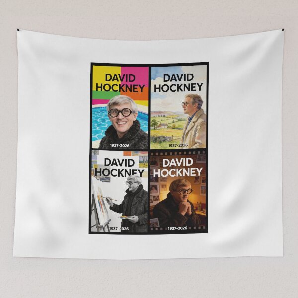 Item preview, David Hockney Memorial 1937–2026 designed and sold by HealthyEnvy.