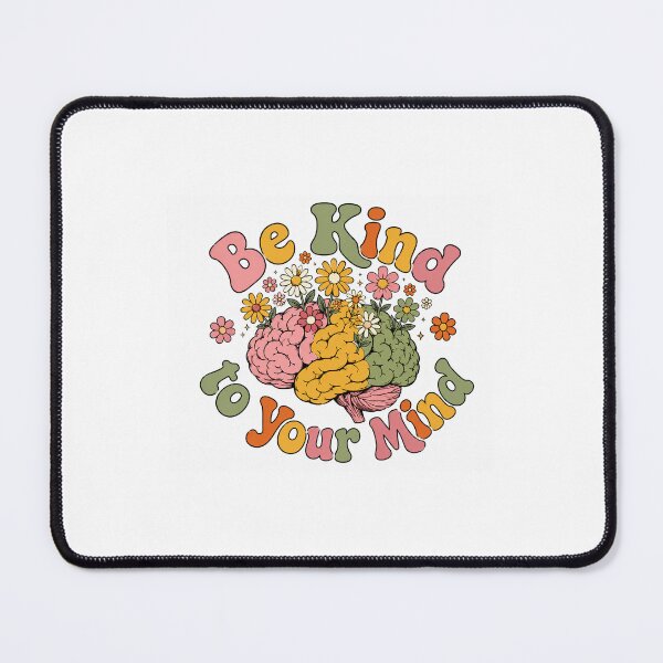 Item preview, Groovy Retro Be Kind To Your Mind Single Sticker - Cute Brain Flower Mental Health Decal designed and sold by SlapHappyArt.