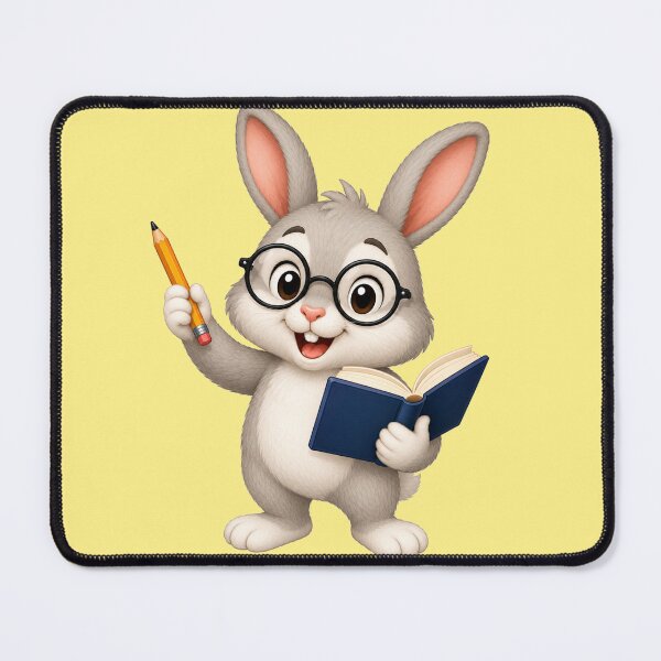 Item preview, Cute Bunny Rabbit Bookworm Reading Animal Glasses Back to School Art designed and sold by Seculinator.