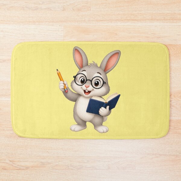 Item preview, Cute Bunny Rabbit Bookworm Reading Animal Glasses Back to School Art designed and sold by Seculinator.