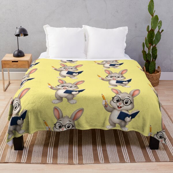 Item preview, Cute Bunny Rabbit Bookworm Reading Animal Glasses Back to School Art designed and sold by Seculinator.