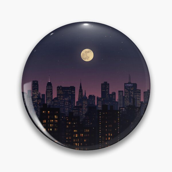 Item preview, Moonlit City Skyline at Night designed and sold by Bratu.