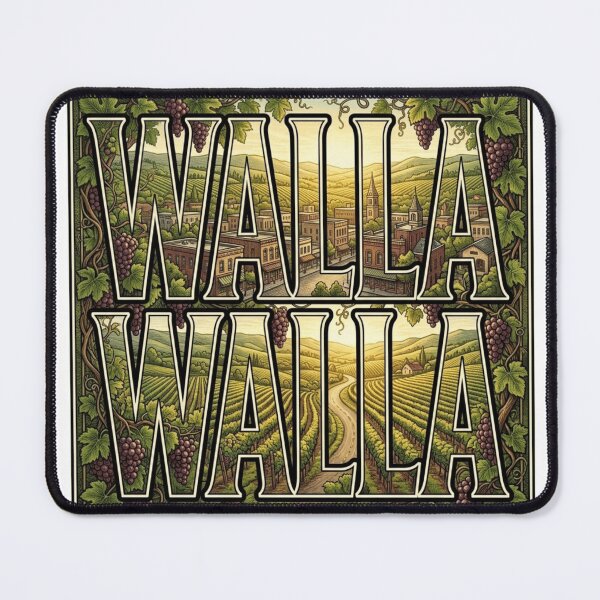 Item preview, Walla Walla Vineyard Travel Typography Sticker designed and sold by Imaginarium of Chaos falcon88 .