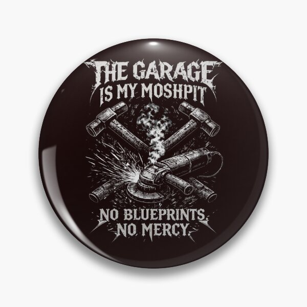 Item preview, The Garage Is My Moshpit No Blueprints No Mercy Funny Heavy Metal Dad T-Shirt designed and sold by Print Loft.
