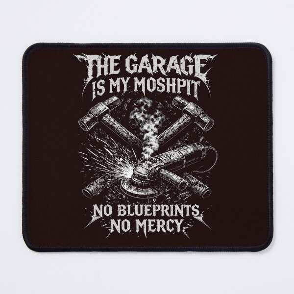 Item preview, The Garage Is My Moshpit No Blueprints No Mercy Funny Heavy Metal Dad T-Shirt designed and sold by Print Loft.