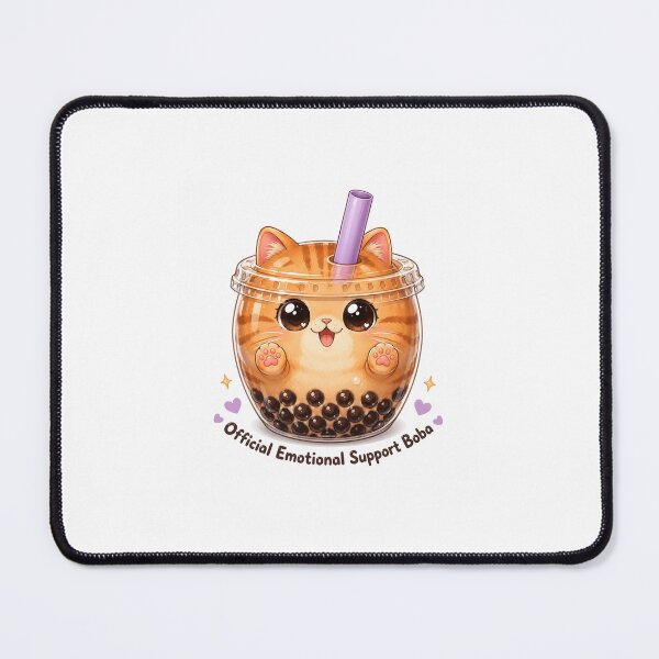 Item preview, Cute Emotional Support Boba Cat Single Sticker - Kawaii Bubble Tea Anime Meme Decal designed and sold by SlapHappyArt.