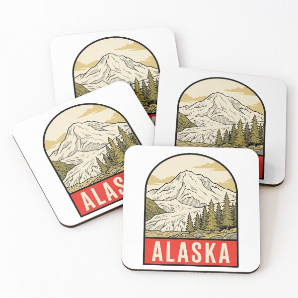 Item preview, Vintage Alaska Mountain Glacier Retro Travel Badge Design designed and sold by Paper Drip.