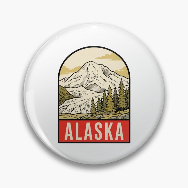 Item preview, Vintage Alaska Mountain Glacier Retro Travel Badge Design designed and sold by Paper Drip.