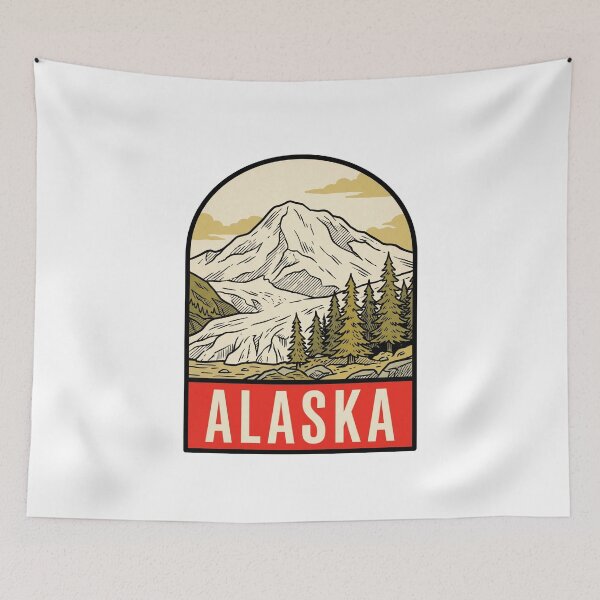 Item preview, Vintage Alaska Mountain Glacier Retro Travel Badge Design designed and sold by Paper Drip.