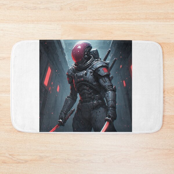 Item preview, Cyberpunk Warrior Red Helmet Sci-Fi Soldier designed and sold by Mavila Forge.