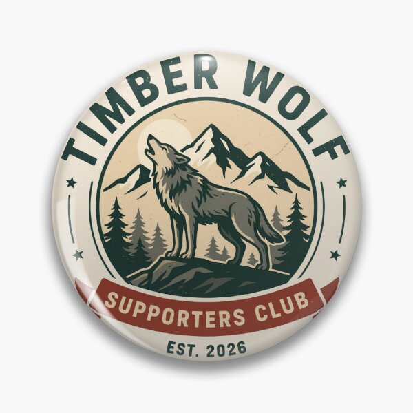 Item preview, Timber Wolf Supporters Club Canada Vintage Wilderness Badge designed and sold by Zibis09.