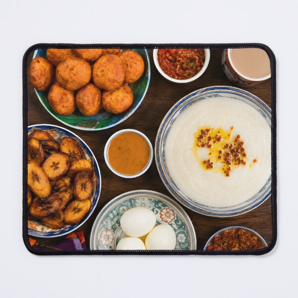 Item preview, Traditional Nigerian Breakfast Spread with Akara and Pap designed and sold by SavannaCanvas.