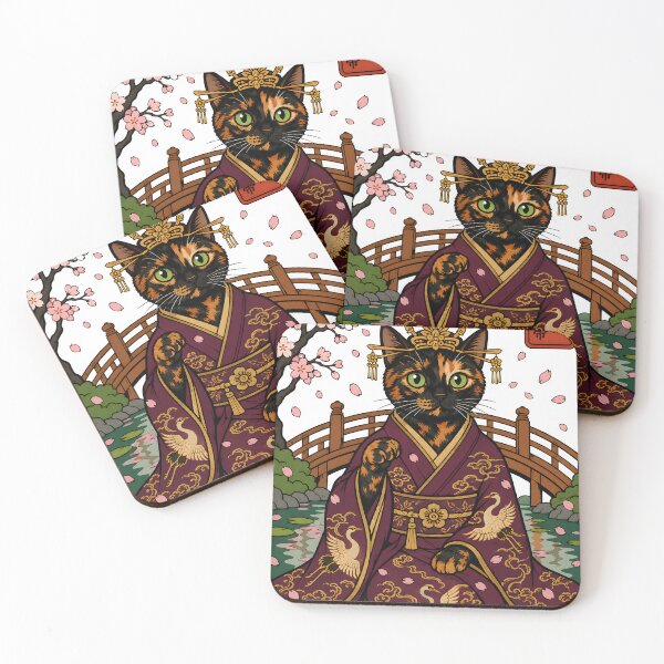 Item preview, Empress of the Floating World — Tortoiseshell Cat Imperial Art | Japanese Ukiyo-e designed and sold by Martin's_Design.