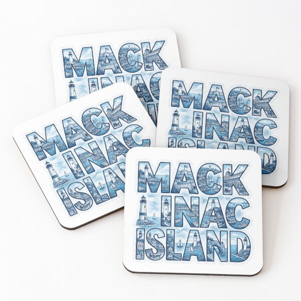 Item preview, Mackinac Island Lighthouse Travel Typography Sticker Souvenir Summer Edition designed and sold by Imaginarium of Chaos falcon88 .