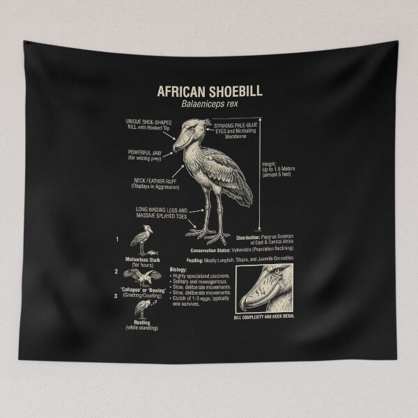 Item preview, Shoebill African Scientific Anatomy Ornithology Animal Lover designed and sold by Kimberley King Art  King Art.