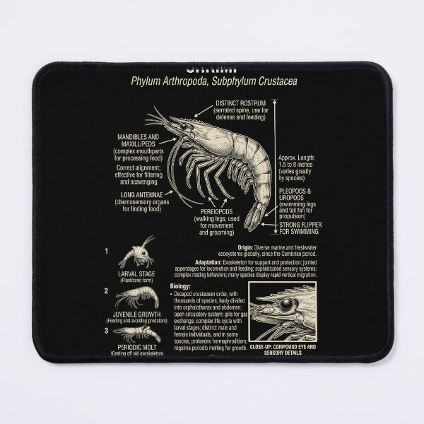 Item preview, Shrimp Scientific Anatomy Biology Animal Lover designed and sold by Kimberley King Art King Art.