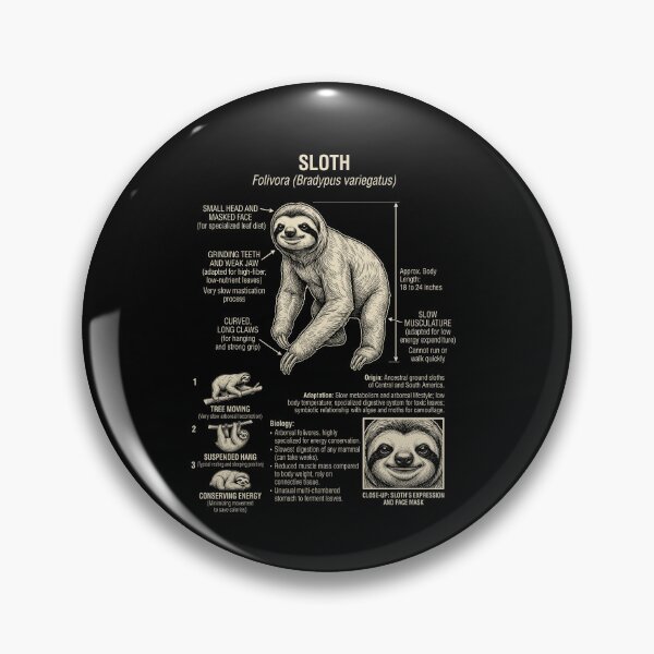 Item preview, Sloth Scientific Anatomy Biology Animal Lover designed and sold by Kimberley King Art  King Art.
