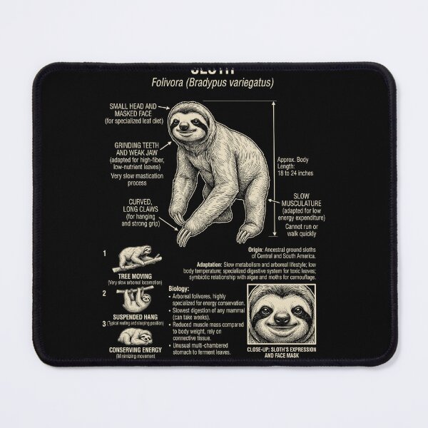Item preview, Sloth Scientific Anatomy Biology Animal Lover designed and sold by Kimberley King Art  King Art.