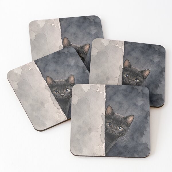 Item preview, Shy black cat designed and sold by shymuscat.