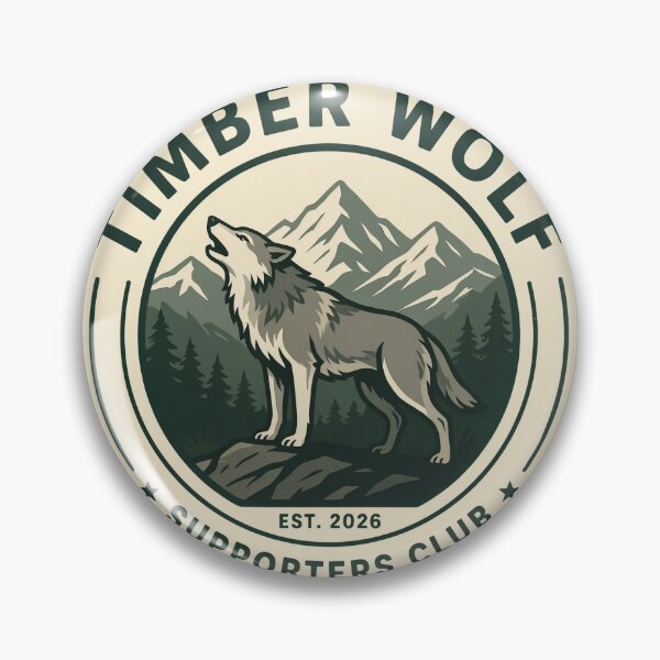 Item preview, Timber Wolf Supporters Club Canada Vintage Wilderness Badge designed and sold by Zibis09.
