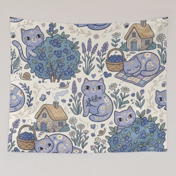 Item preview, Cozy Blueberry Cat Garden  designed and sold by Iampoji.
