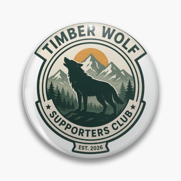 Artikelvorschau, Timber Wolf Supporters Club Canada Vintage Wilderness Badge entworfen und verkauft von Zibis09.