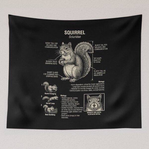 Item preview, Squirrel Scientific Anatomy Biology Animal Lover designed and sold by Kimberley King Art  King Art.