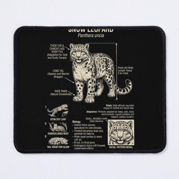 Item preview, Snow Leopard Scientific Anatomy Biology Animal Lover designed and sold by Kimberley King Art  King Art.