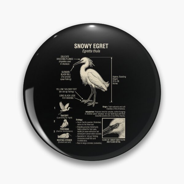 Item preview, Snowy Egret Scientific Anatomy Ornithology Animal Lover designed and sold by Kimberley King Art  King Art.
