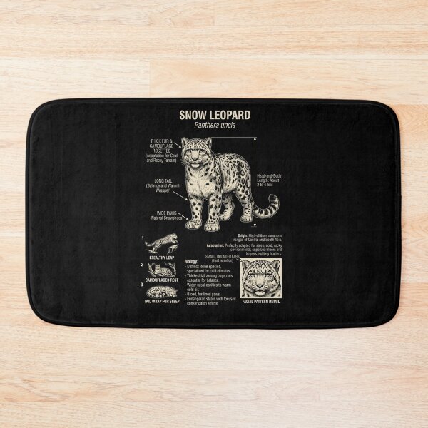 Item preview, Snow Leopard Scientific Anatomy Biology Animal Lover designed and sold by Kimberley King Art  King Art.