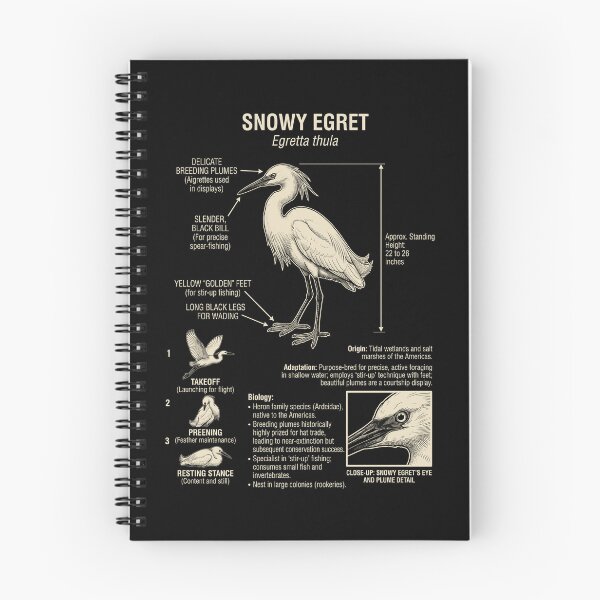 Item preview, Snowy Egret Scientific Anatomy Ornithology Animal Lover designed and sold by Kimberley King Art  King Art.