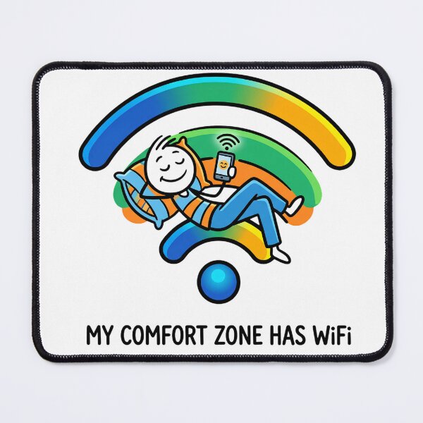 Item preview, Relaxing Stick Figure In Comfort Zone With WiFi designed and sold by OhWell Dept..