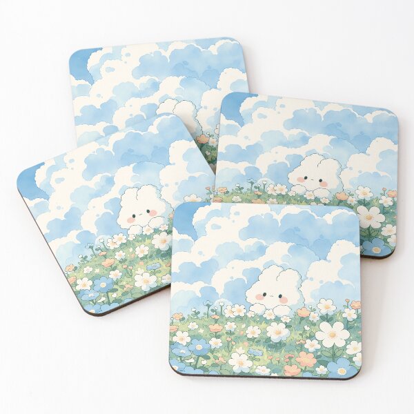Item preview, Kawaii Cloud Bunny in Wildflower Meadow designed and sold by AshiraCreations.