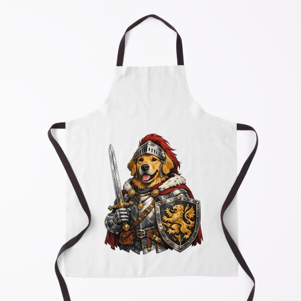 Item preview, Medieval Golden Retriever Knight Premium Vintage Heraldic Dog Illustration designed and sold by builtforyou.