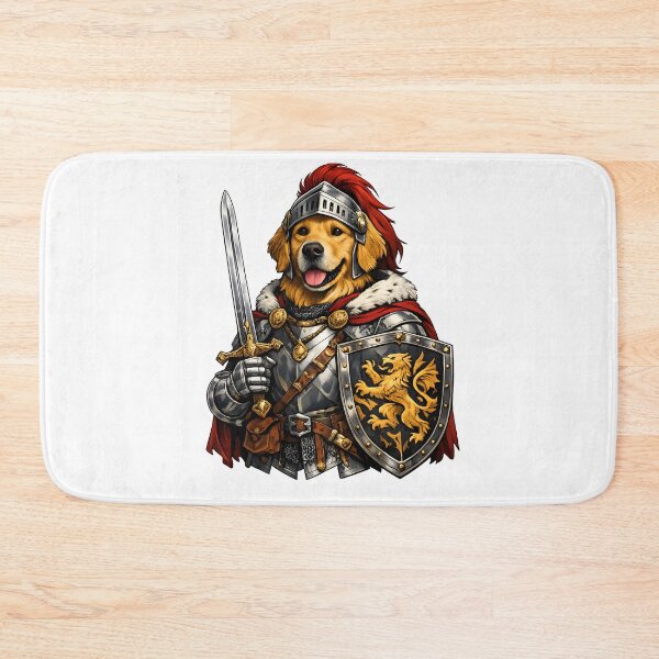 Item preview, Medieval Golden Retriever Knight Premium Vintage Heraldic Dog Illustration designed and sold by builtforyou.