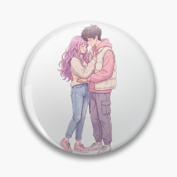 Item preview, Romantic Anime Couple – Soft Pastel Love Aesthetic designed and sold by krishna-artdesigns.