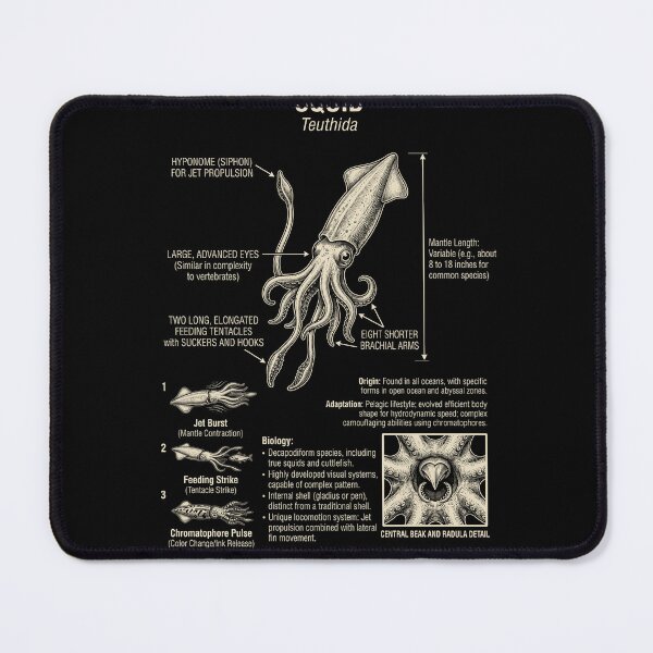 Item preview, Squid Scientific Anatomy Biology Animal Lover designed and sold by Kimberley King Art King Art.