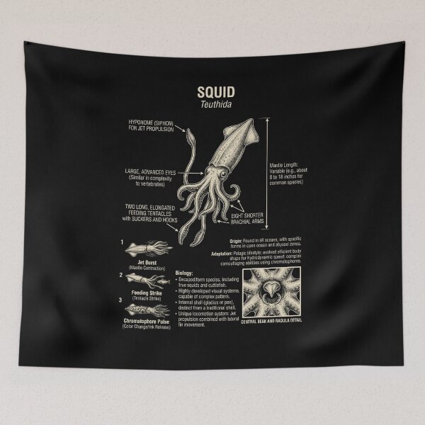 Item preview, Squid Scientific Anatomy Biology Animal Lover designed and sold by Kimberley King Art  King Art.