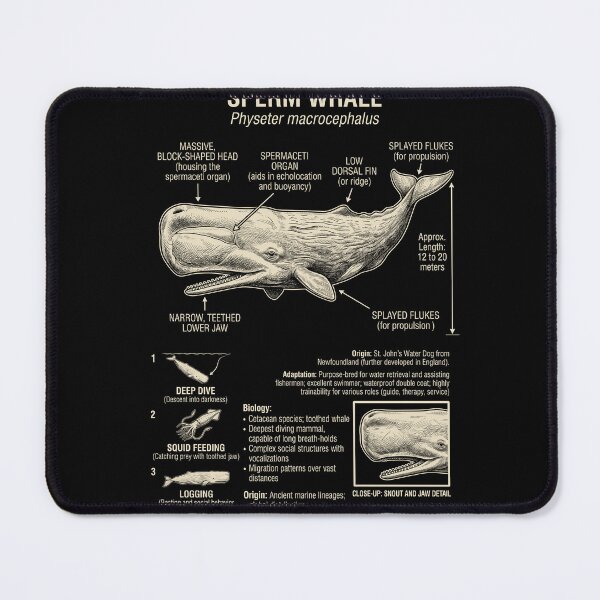 Item preview, Sperm Whale Scientific Anatomy Biology Animal Lover designed and sold by Kimberley King Art  King Art.