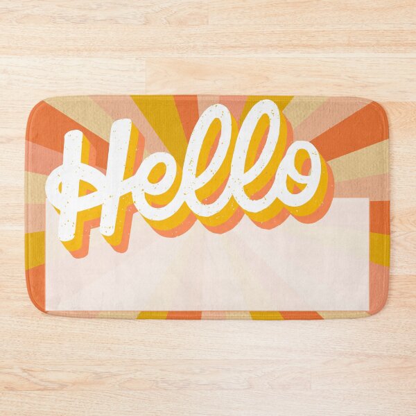 Item preview, Retro Name Tag in Orange, Hello designed and sold by Noydee Red Salavan.