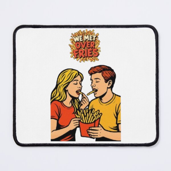 Item preview, We Met Over Fries Relatable Foodie Illustration designed and sold by Miheerala.