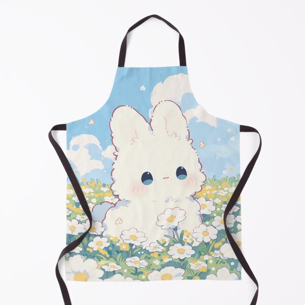 Item preview, Kawaii White Bunny in Daisy Meadow designed and sold by AshiraCreations.