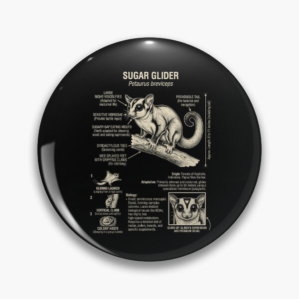 Item preview, Sugar Glider Scientific Anatomy Biology Animal Lover designed and sold by Kimberley King Art  King Art.