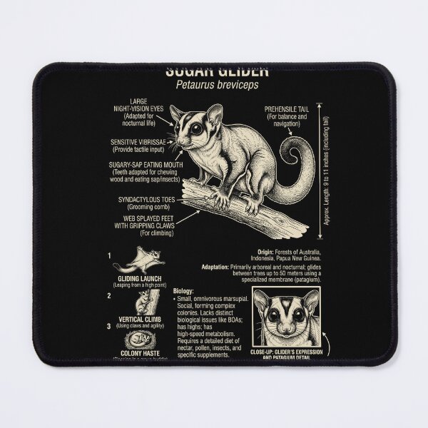 Item preview, Sugar Glider Scientific Anatomy Biology Animal Lover designed and sold by Kimberley King Art King Art.