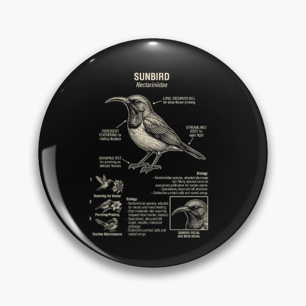 Item preview, Sunbird Scientific Anatomy Ornithology Animal Lover designed and sold by Kimberley King Art  King Art.