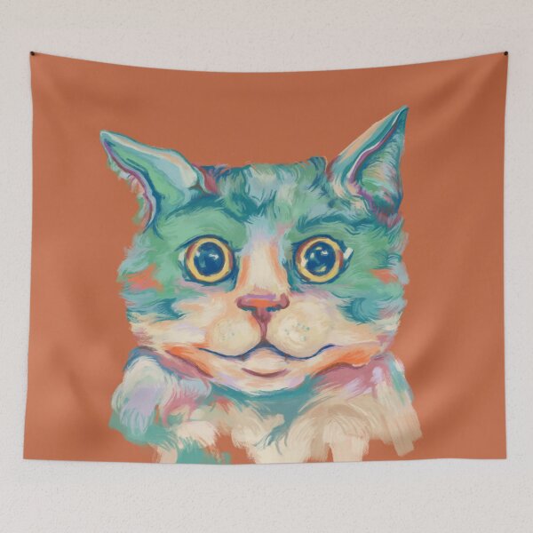 Item preview, Funny tuxedo cat painting with pastel colors designed and sold by NadiaChevrel.