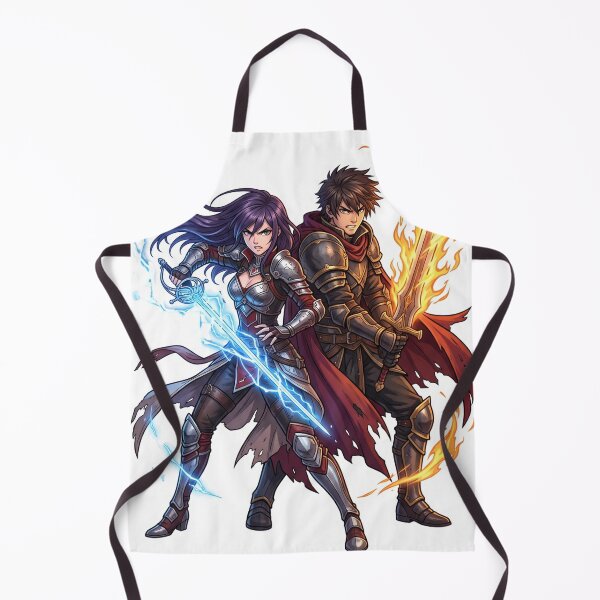 Item preview, Anime Warrior Couple – Fire & Lightning Duo designed and sold by krishna-artdesigns.