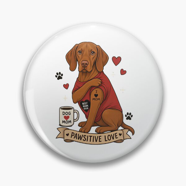 Item preview, Vizsla Dog with Tattoo Illustration I Heart Mom designed and sold by Blok45.