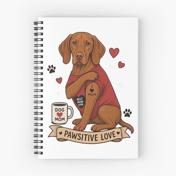 Item preview, Vizsla Dog with Tattoo Illustration I Heart Mom designed and sold by Blok45.